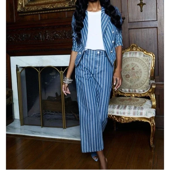 L'Agence Wayne Cropped Denim Jacket NWT - Picture 4 of 11